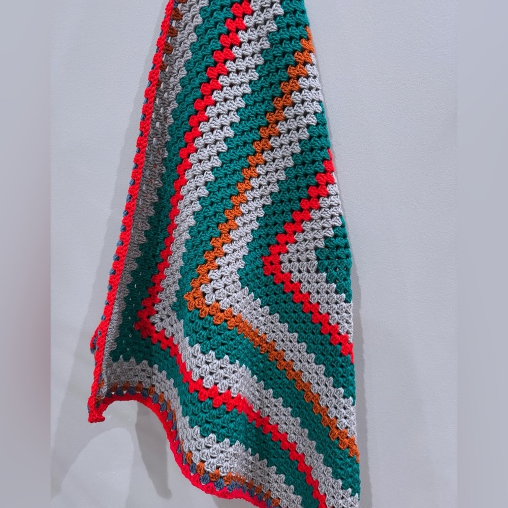 Granny square blanket, hand crocheted